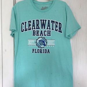Clearwater Beach Florida Blue T Shirt Womens Small